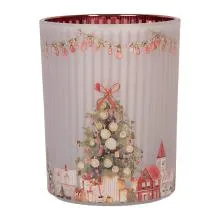 Sklenička na čajovou svíčku CHRISTMAS Ø 10x13 cm
