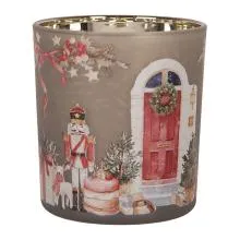 Sklenička na čajovou svíčku NUTCRACKER Ø 7x8 cm