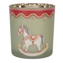 Sklenička na čajovou svíčku ROCKING HORSE Ø 7x8 cm