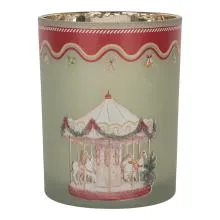 Sklenička na čajovou svíčku CAROUSEL Ø 10x13 cm