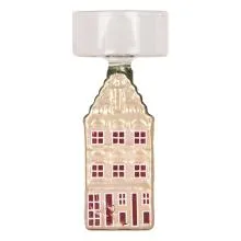 Svícen na čajovou svíčku HOUSE 5x5x12 cm