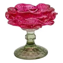 Tealight Holder Pink Glass