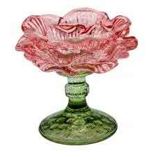 Tealight Holder Pink Glass
