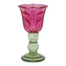 Tealight Holder Pink Glass