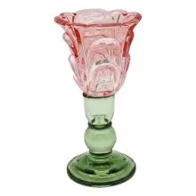 Tealight Holder Pink Glass