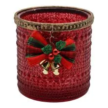 Tealight Holder Red Glass