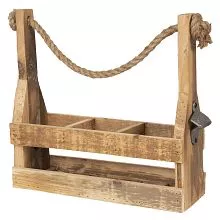 Dřevěný stojan a nosič na lahve s otvírákem 32*11*32 cm