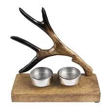 Dřevěný svícen na čajové svíčky ANTLER