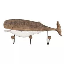 Nástěnný dřevěný věšák WHALE