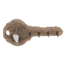 Dřevěný věšák na klíče KEY 30x4x14 cm
