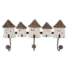 Nástěnný dřevěný věšák HOUSES