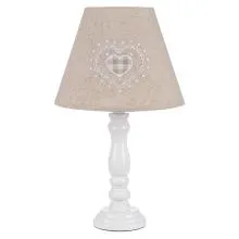Bílá stolní lampa se srdcem