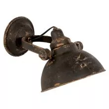 Nástěnná kovová lampa DISTRESSED BLACK 21*30*19 cm E14/max 1*25W