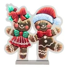 Vánoční zrcadlová lampa Infinity GINGERBREAD MAN 37x7x37 cm