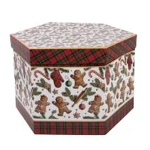 Sada vánočních plastových ozdob v krabičce GINGERBREAD MAN (14 kusů) (14) 8x8x8 cm