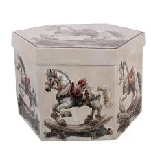 Sada vánočních plastových ozdob v krabičce ROCKING HORSE (14 kusů) (14) 8x8x8 cm