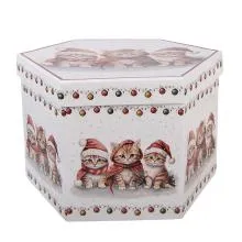 Sada vánočních plastových ozdob v krabičce CATS (14 kusů) (14) 8x8x8 cm