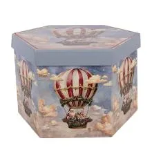 Sada vánočních plastových ozdob v krabičce SANTA CLAUS (14 kusů) (14) 8x8x8 cm