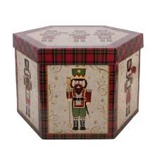 Sada vánočních plastových ozdob v krabičce NUTCRACKER (14 kusů) (14) 8x8x8 cm