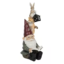 Dekorativní figurka trpaslíka čtoucího zvířátkům 11*8*26 cm