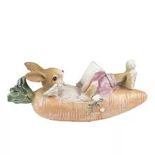 Dekorativní figurka zaječího čtenáře 14*5*6 cm
