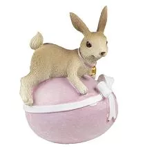 Dekorativní figurka zajíčka na vajíčku PINK 8*6*12 cm