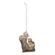 Dekorativní figurka pejsků na brusli 6*2*8 cm