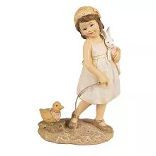 Dekorativní figurka děvčátka s kachničkou 10x6x15 cm
