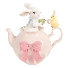 Dekorativní figurka králíka v konvičce