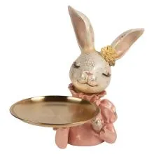 Dekorativní figurka králíka s miskou