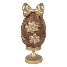 Dekorativní vajíčko na podstavci CHOCOLATE 10x9x21 cm