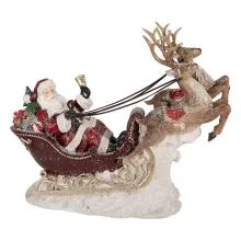 Dekorativní figurka Santa Clause se sobím spřežením 42x14x36 cm
