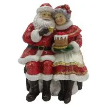 Vánoční figurka Santa Clause s paní Clausovou 13x10x16 cm
