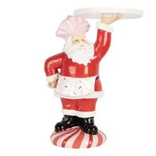 Vánoční figurka Santa kuchtík s podnosem