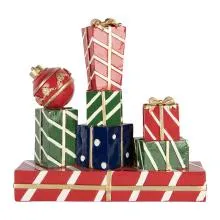 Christmas Decoration Figurine Gift 21x7x21 cm Red Plastic