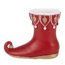 Christmas Decoration Figurine Boots 14x5x11 cm Red Plastic