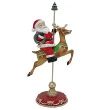 Vánoční figurka Santa Clause na sobovi 14x10x30 cm
