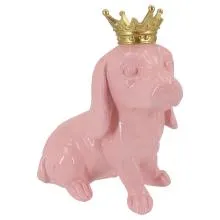 Decoration Dog Pink Polyresin