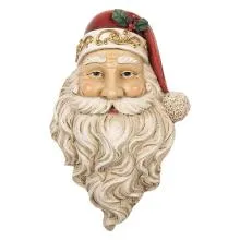 Nástěnná dekorace Santa Claus s bílými vousy 22x6x34 cm