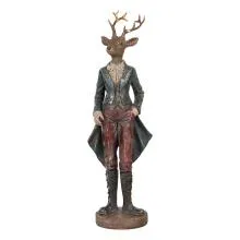 Decorative Figurine Deer 13x12x42 cm Brown Plastic