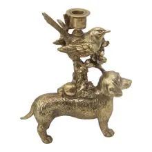 Dekorativní svícen DOG AND BIRD 23×9×29 cm