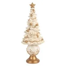 Christmas Decoration Figurine Christmas Tree Ø 13x32 cm Whi