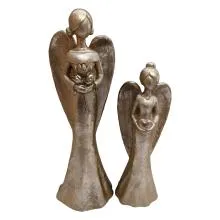 Sada dvou dekorativních andělů 11x9x33 / 9x7x26 cm