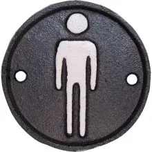 Litinová cedulka k označení WC pro pány 6Y1980