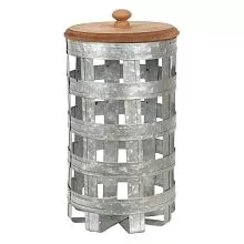 Plechový box s dřevěným víkem