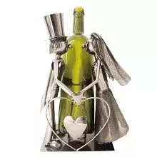 Kovový stojan na láhev WEDDING COUPLE 19*13*26 cm