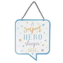 Závěsná plechová cedule SUPER HERO