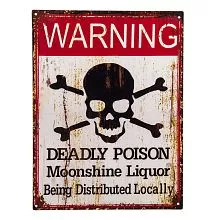 Plechová cedule WARNING