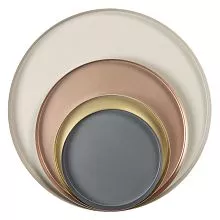 Sada čtyř dekorativních kovových tácků Ø 40*3 / Ø 30*3 / Ø 23*3 / Ø 20*3 cm Ø 40*3 / Ø 30*3 / Ø 23*3 / Ø 20*3 cm