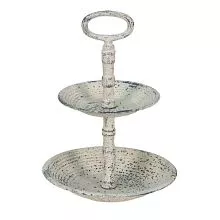 Dvoupatrový kovový podnos Ø 19*27 cm